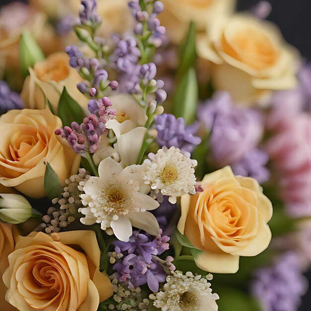 Photo un bouquet de fleurs avec le nom de printemps en bas