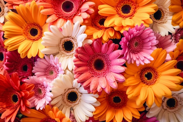 Un bouquet de fleurs rose et orange