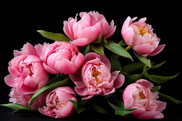 un bouquet de fleurs roses avec le mot "printemps" en bas.