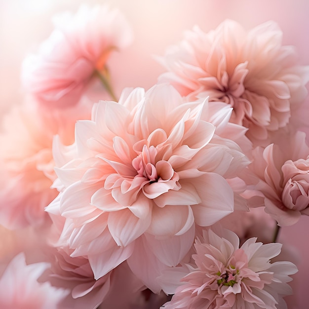 un bouquet de fleurs roses avec le nom " péonies " au fond.