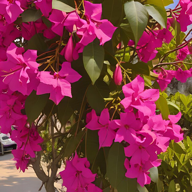 Photo un bouquet de fleurs roses qui sont à l'extérieur