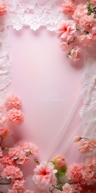 Un bouquet de fleurs roses sur une table