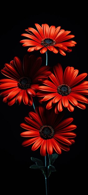un bouquet de fleurs rouges avec les mots fleurs sur eux