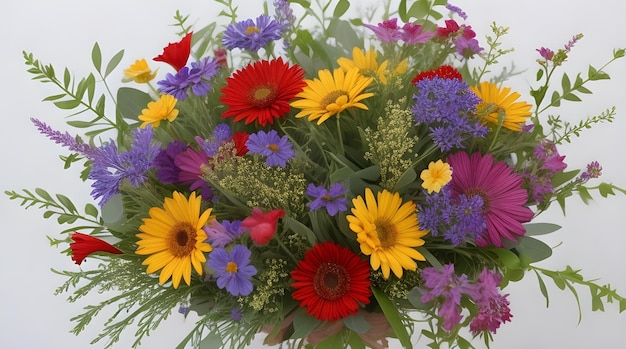 Un bouquet de fleurs sauvages mélangées