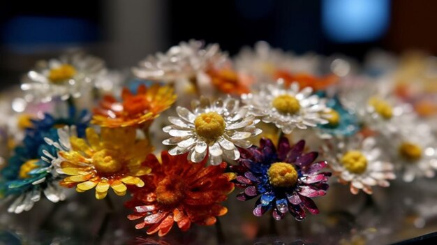 Un bouquet de fleurs sur une table