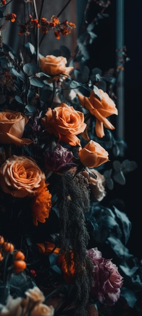 Un bouquet de fleurs sur une table