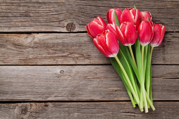 Bouquet de fleurs de tulipes rouges