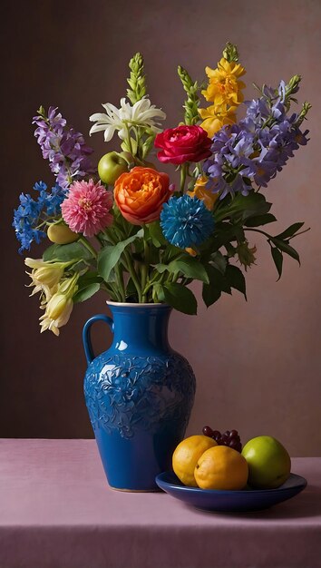 Un bouquet de fleurs Un vase rempli de fleurs colorées