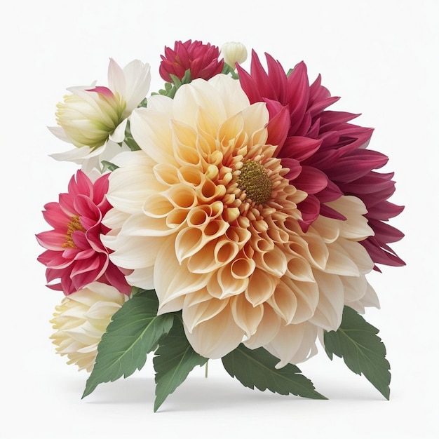 Photo bouquet floral coloré de fleurs d'été botaniques pour l'anniversaire de la saint-valentin de mariage isolé sur w