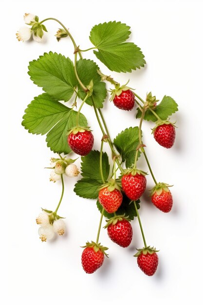 Un bouquet de fraises à fleurs blanches