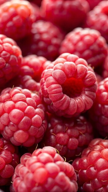 Photo un bouquet de framboises avec le mot framboise dessus