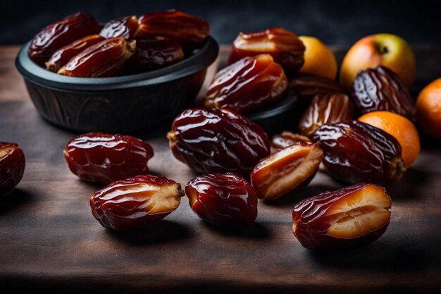 un bouquet de fruits avec des amandes dessus