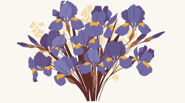Bouquet inspiré d'iris illustration IA générative