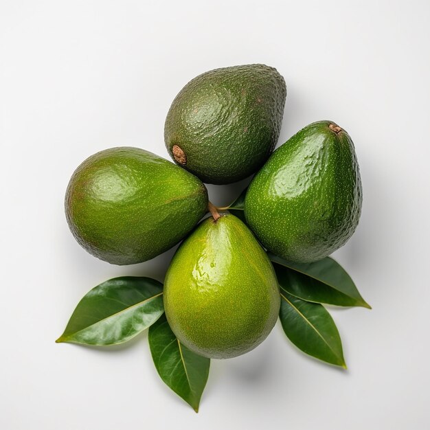 Un bouquet isolé d'avocat sur un fond blanc a été généré