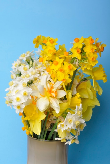 Bouquet de jonquilles dans un vase