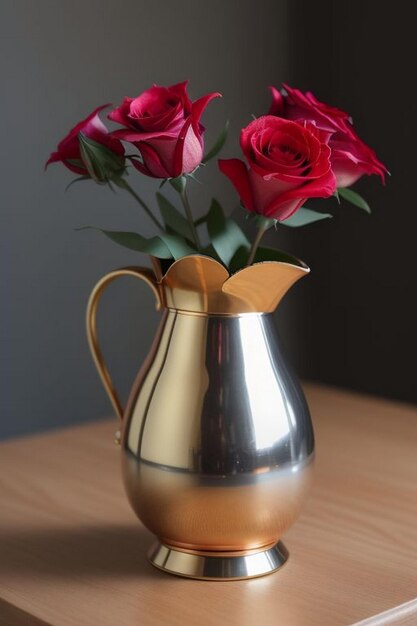 Bouquet de lys vase devant un rideau rouge