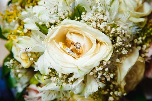 Bouquet de mariage gros plan le jour du mariage