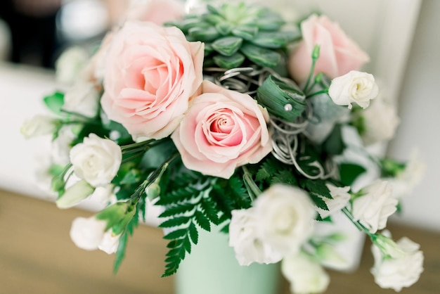 Bouquet de mariée aux couleurs pastel