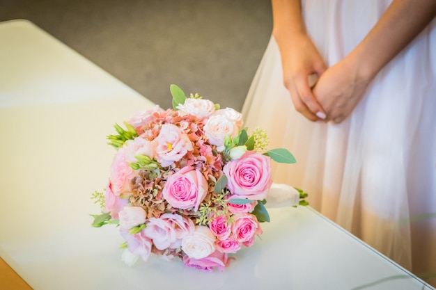 Bouquet de mariée le jour du mariage