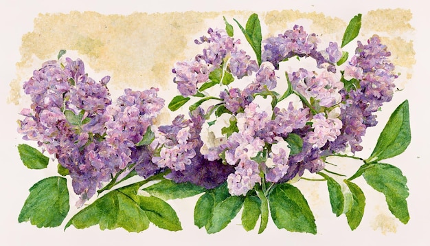 Bouquet de motifs de fleurs de lilas