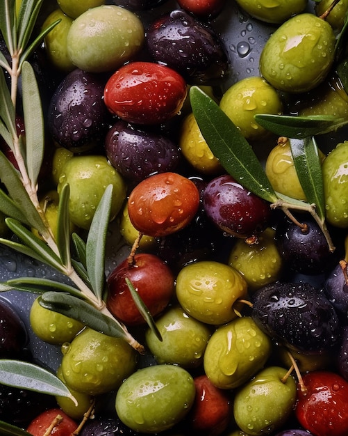 Un bouquet d'olives avec le mot olives dessus