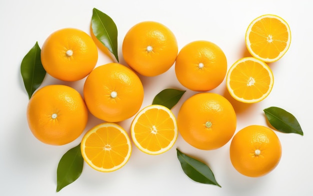 Bouquet d'oranges fraîches isolé sur fond blanc