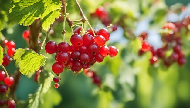 Photo un bouquet de raisins rouges est suspendu à un arbre