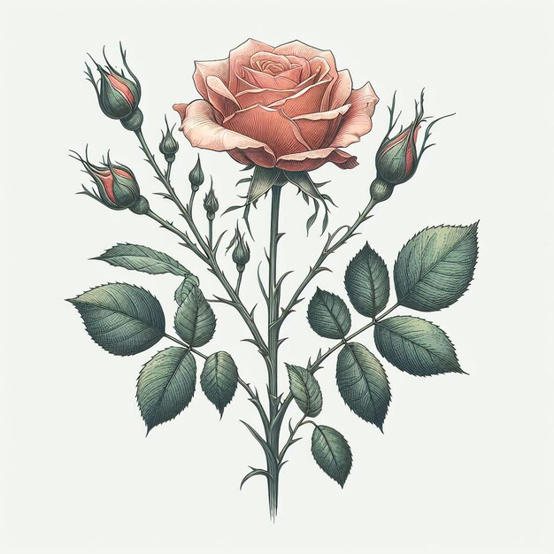 Photo bouquet de roses à l'aquarelle à l'arrière-plan d'une image vectorielle d'amour abstraite