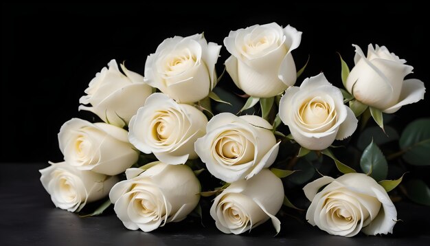 Un bouquet de roses blanches