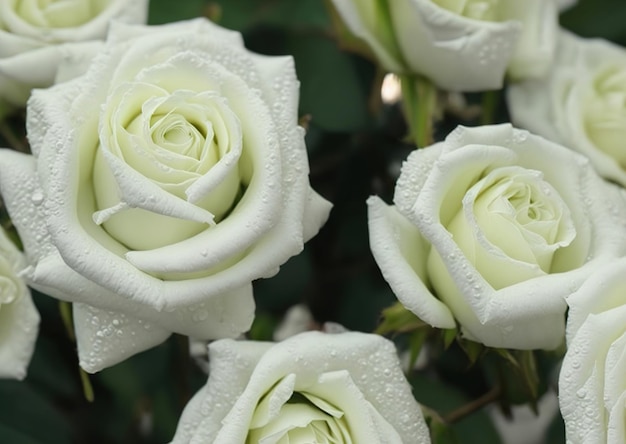 Un bouquet de roses blanches