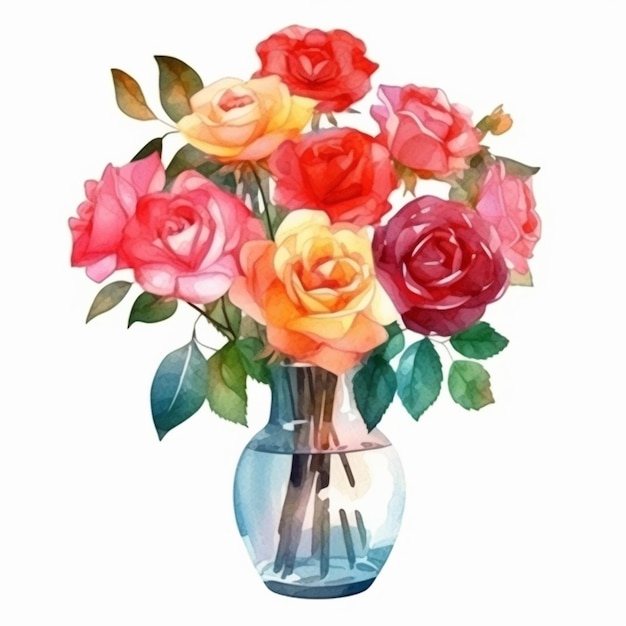 Un bouquet de roses dans un vase.