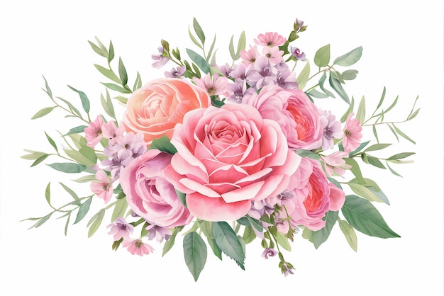 un bouquet de roses avec les mots printemps au fond