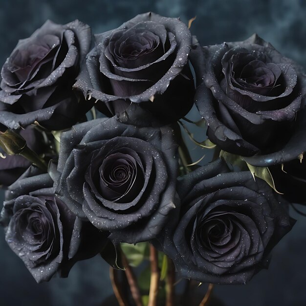 Un bouquet de roses noires