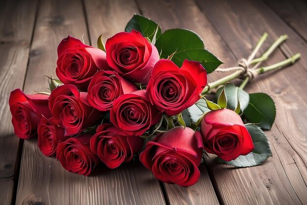 un bouquet de roses prêt pour célébrer la fête de la femme