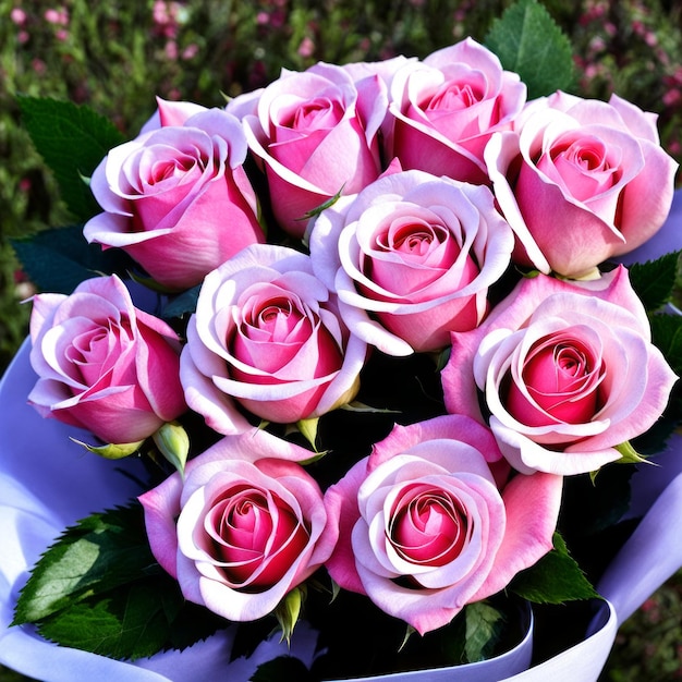 Photo un bouquet de roses romantiques pour une dame