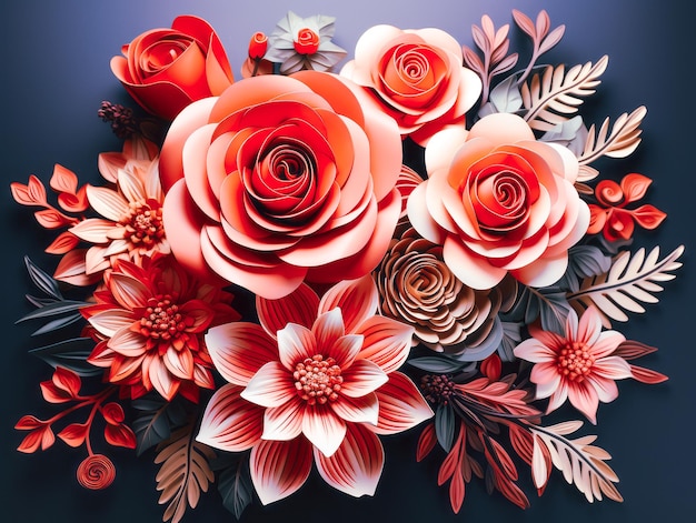 Bouquet de roses rouges dans un style aquarelle