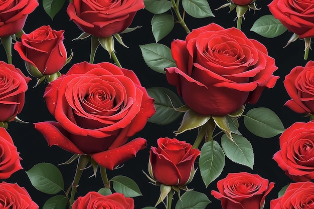 Bouquet de roses rouges isolées