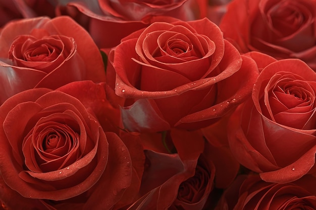 bouquet de roses rouges pour la fête de la Saint-Valentin