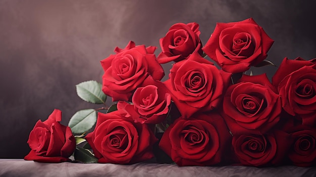 Bouquet de roses rouges vintage