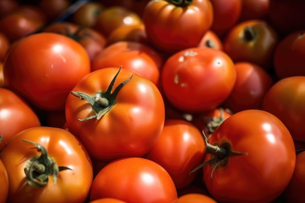 Un bouquet de tomates est dans un panier