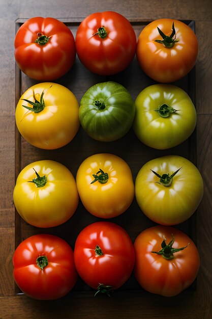 Photo un bouquet de tomates rouges juteuses mûres