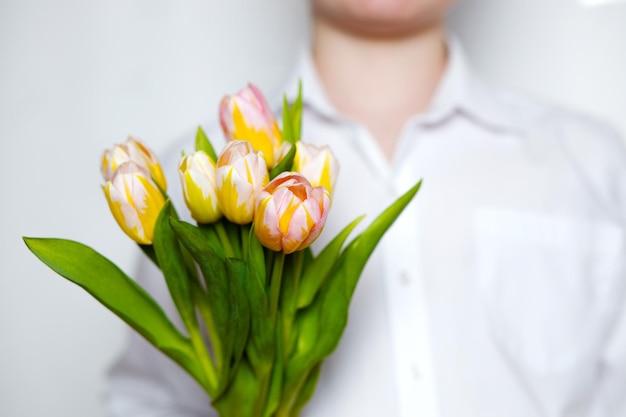 bouquet de tulipes gros plan