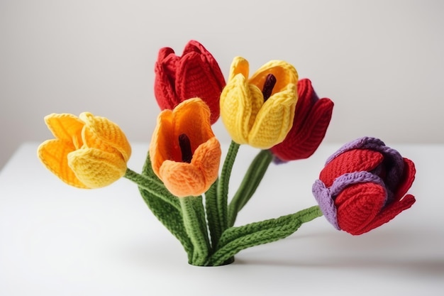 Un bouquet de tulipes avec le mot tulipes dessus