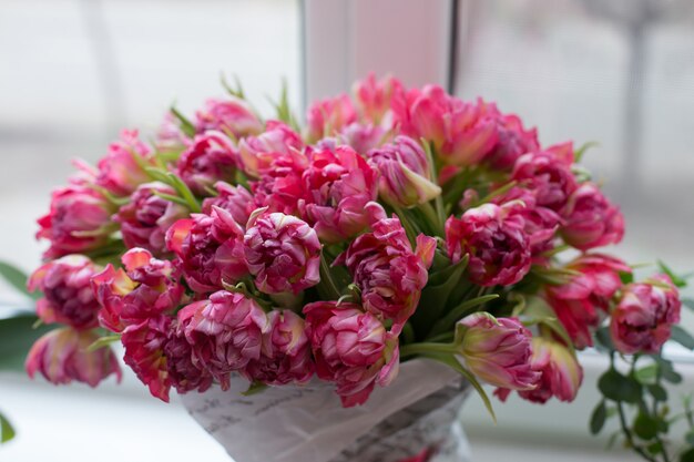 Bouquet de tulipes rose clair