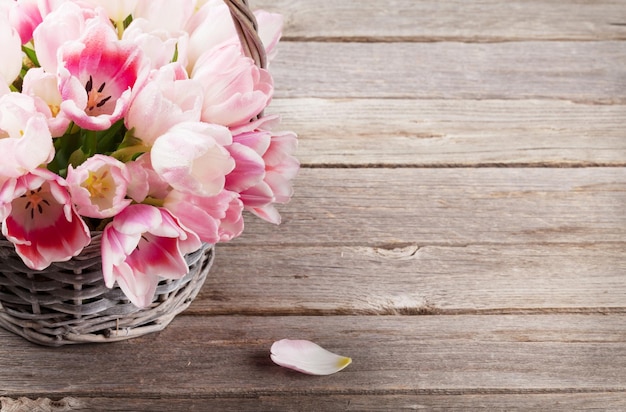 Bouquet de tulipes roses