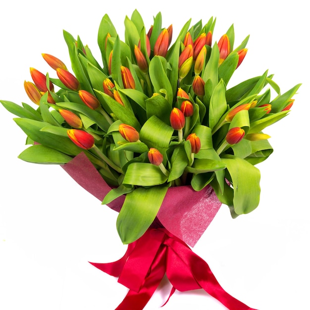 Bouquet de tulipes rouges