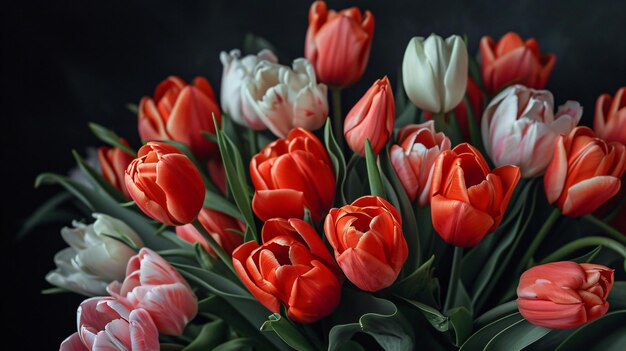 Photo un bouquet de tulipes