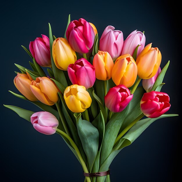 Photo bouquet de tulipes