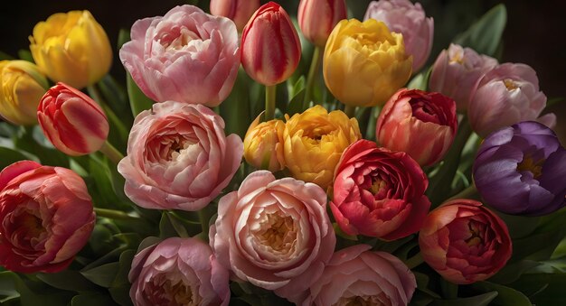 Un bouquet vibrant de tulipes