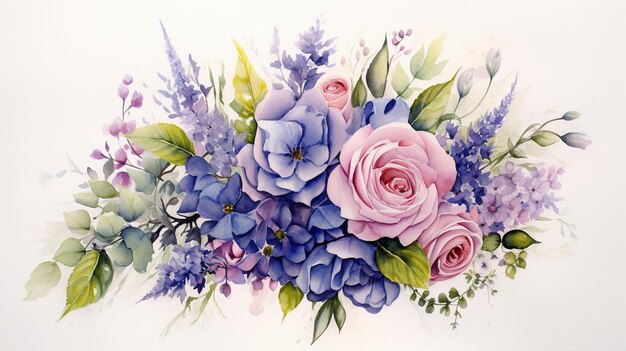 Bouquets d&#39;aquarelle